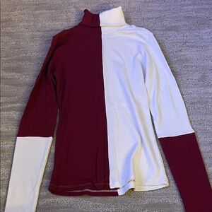 Alp N Rock Red and White Colorblock Long Sleeve Top